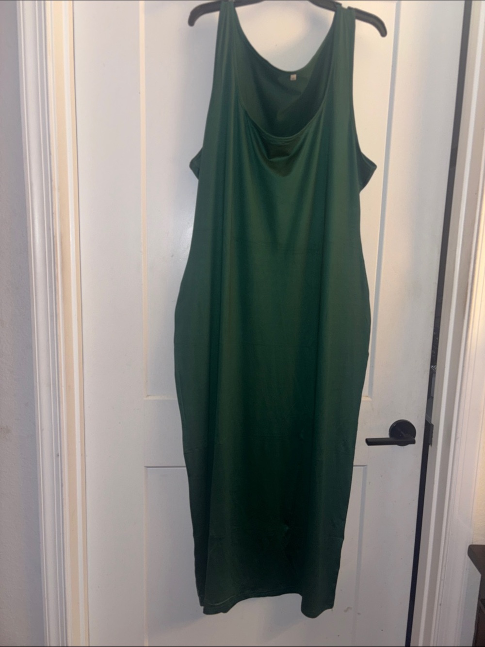 New Sleeveless Scooped Neck Green Women's Dress, 4X
